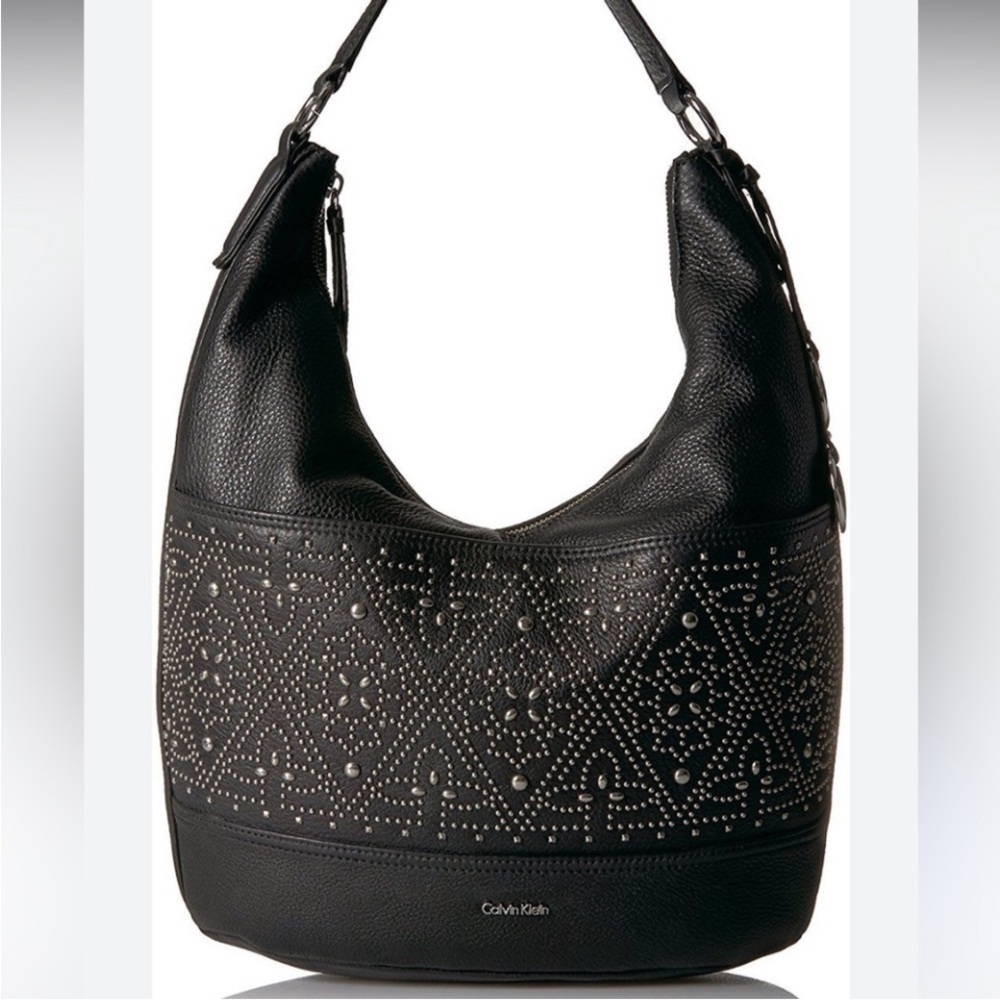 Calvin Klein Black Studded Hobo Bag